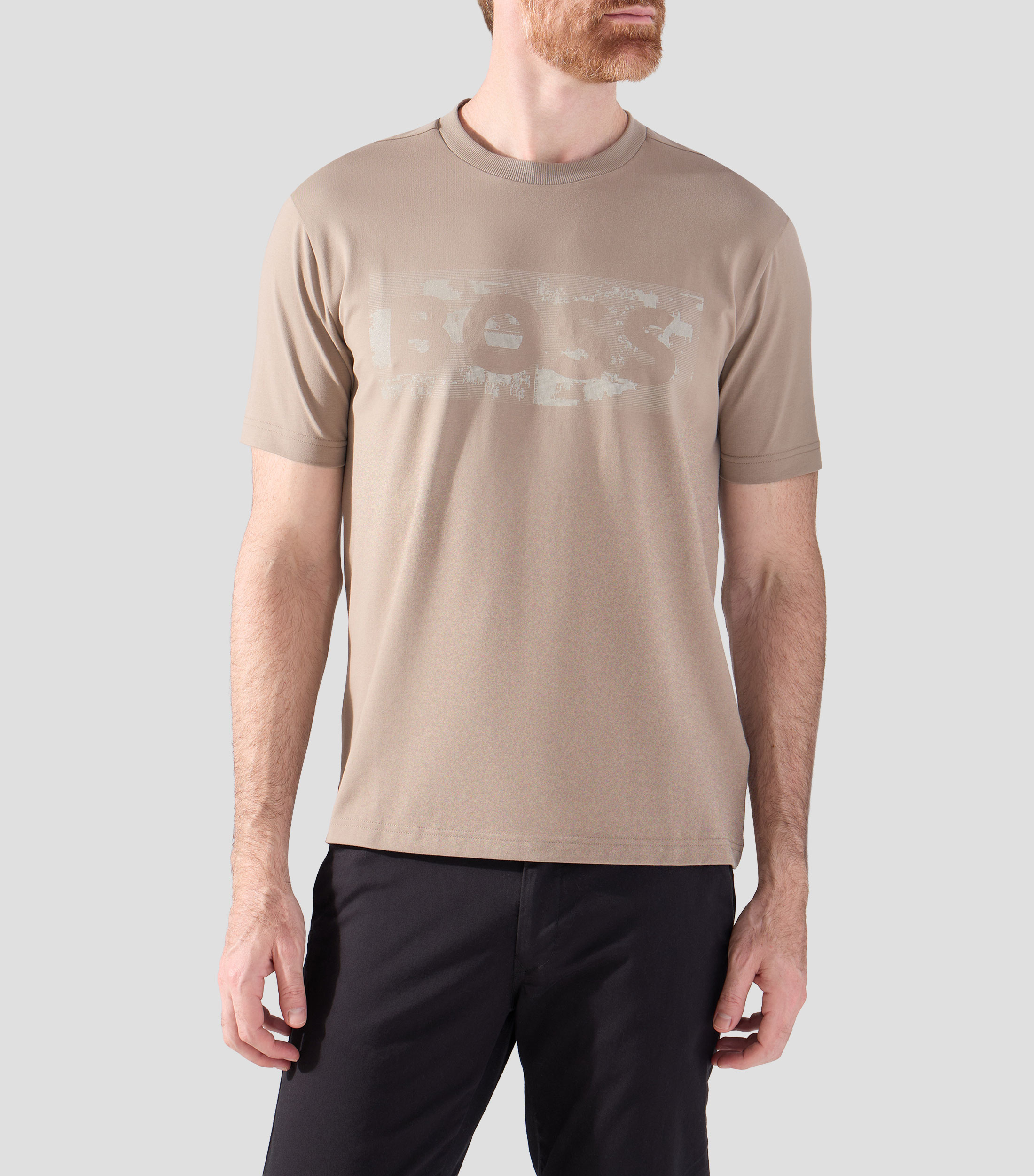 Playera cuello redondo manga corta estampada Hombre
